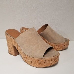 Womens Nessa Platform Mule Heels Open Toe Sandals Cork Style Size 9